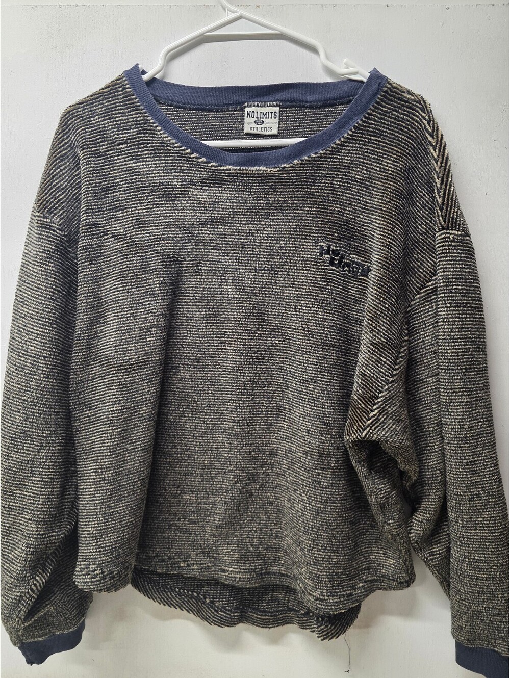 Vintage No Limits Athletics Textured Knit Crewneck Sweatshirt 100% Cotton